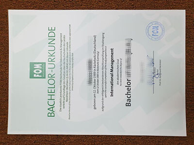 Fake FOM Hochschule Diploma Zeugnis, FOM University