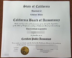 Fake California CPA certificate, buy a fake CPA Cer