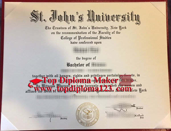  St. John's University diploma