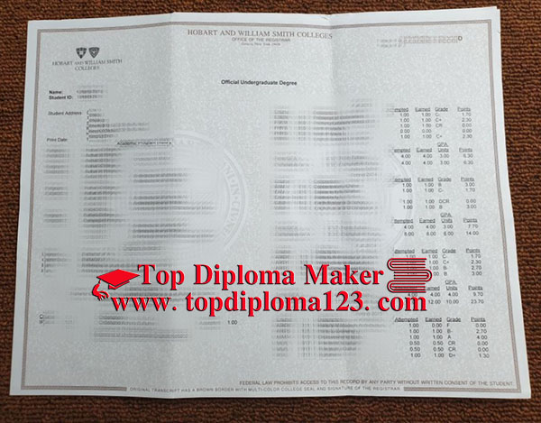 Hobart and William Smith Colleges transcript