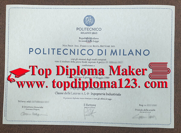 Politecnico di Milano diploma