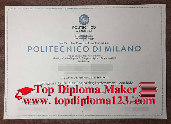 Polytechnic University of Milan diploma