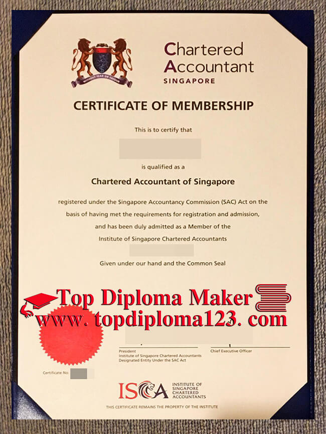 Chartered Accountant of Singapore certificate of membership