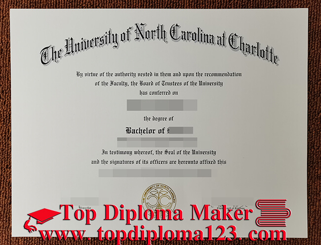 UNC Charlotte diploma， UNCC degree