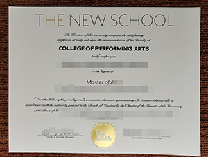 The New School fake master diploma sample, buy fake