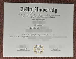 Making a fake Devry University diploma certificate,