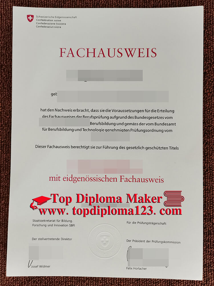 Fachausweis Certificate