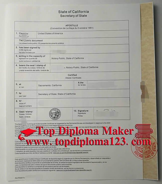 State of California Apostille