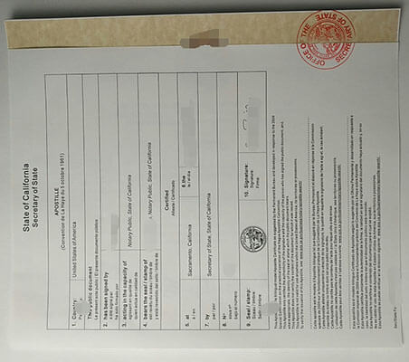 Making fake State of California Apostille and Notar