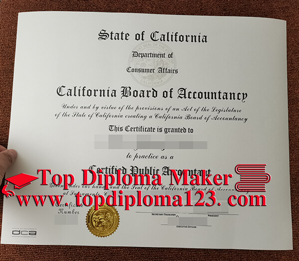 State of California CPA  certificate