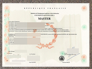 Purchase a fake Université Montpellier 3 diploma, 