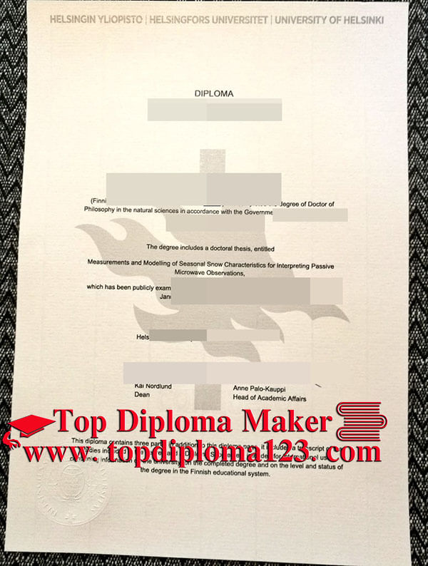 University of Helsinki diploma