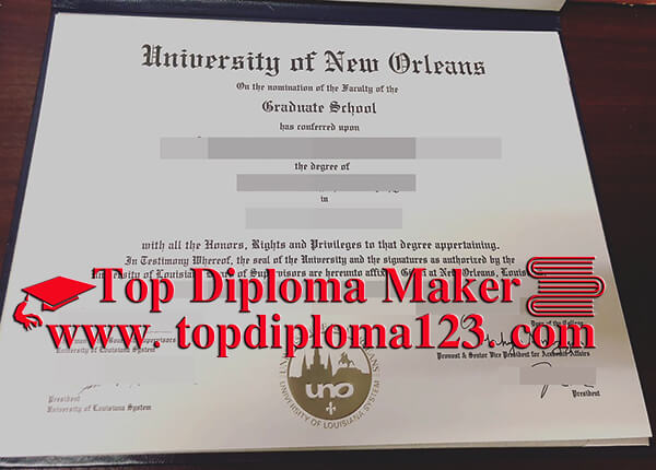 University of New Orleans  diploma