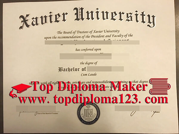 Xavier University diploma