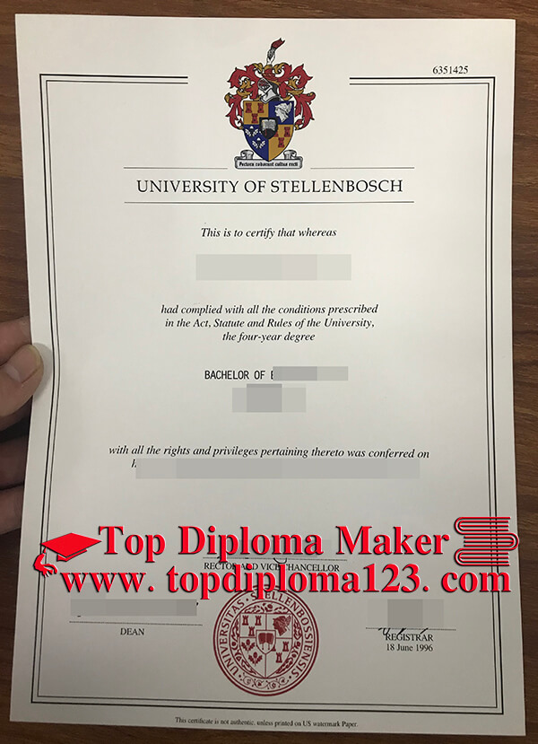 Stellenbosch University diploma