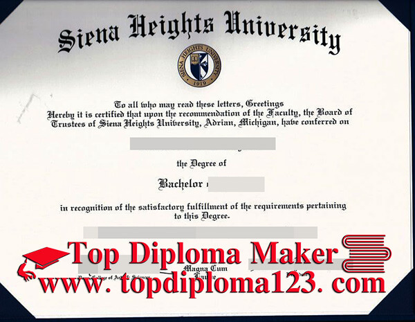 Siena Heights University diploma