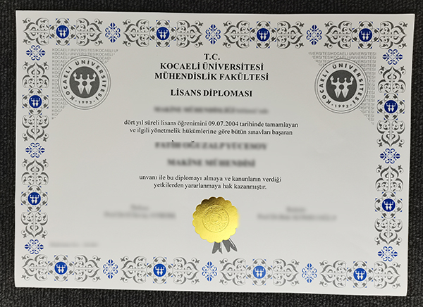 Kocaeli University diploma