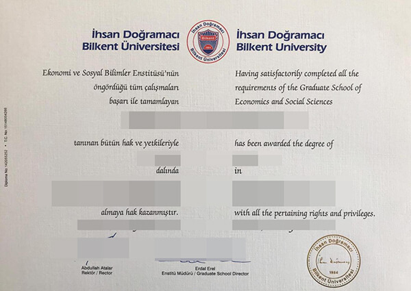 Bilkent University diploma