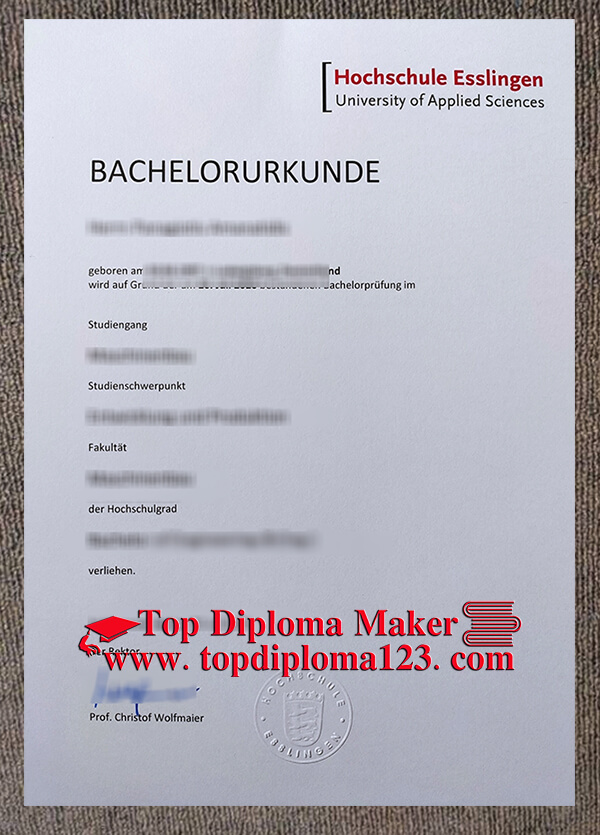 Hochschule Esslingen diploma 