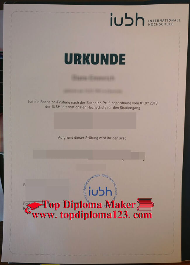  IUBH Internationale Hochschule Urkunde