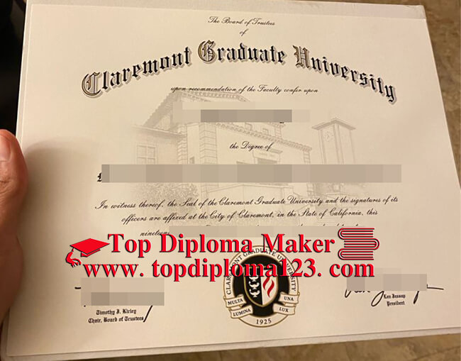 Claremont Graduate University diploma