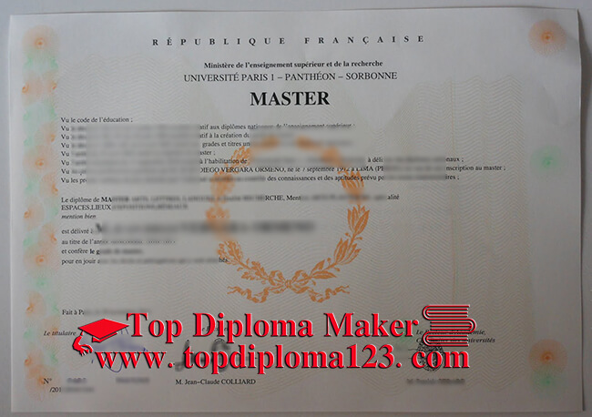 Université Paris 1 MASTER diploma