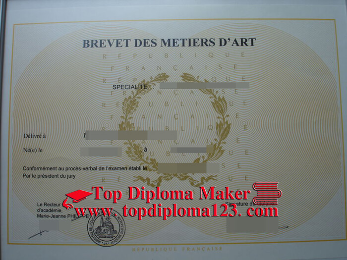 Brevet des métiers d'art certificate