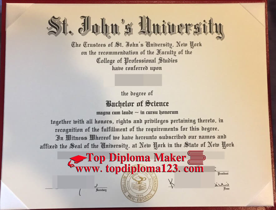 St. John's University diploma